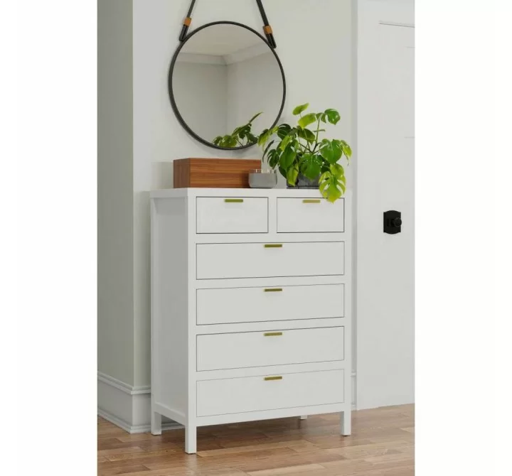 Carmel 6 Drawer Chest in White - Lifestyle