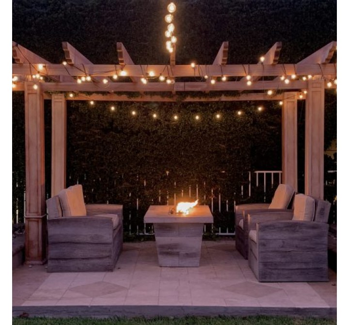 The Outdoor Plus Carson Wood Grain Fire Pit 