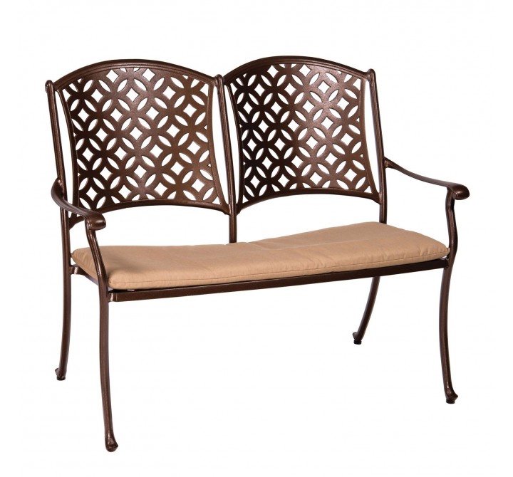 Woodard Casa Bench with Optional Seat Cushion