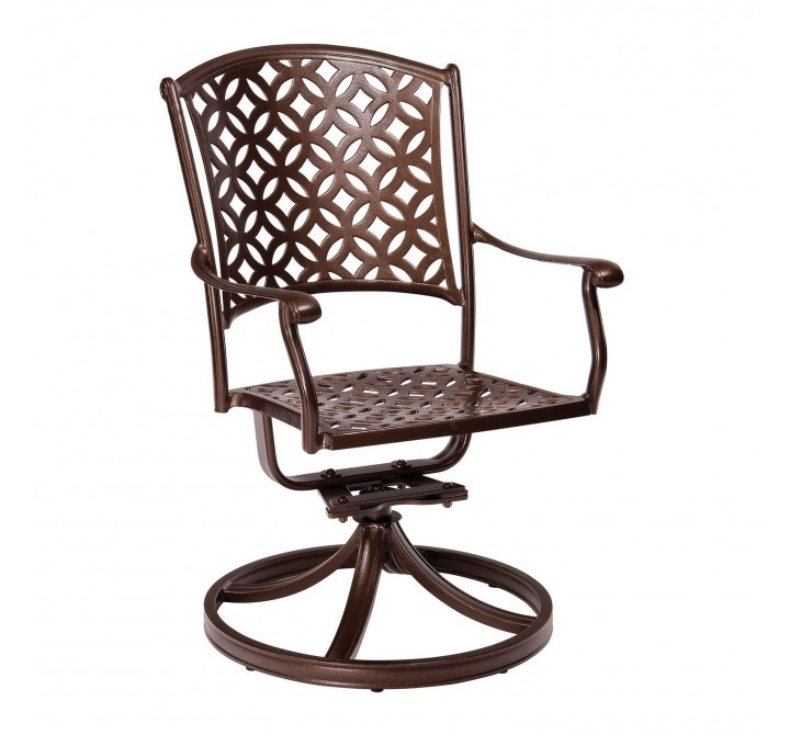 Woodard Casa Swivel Rocking Dining Armchair - Angled