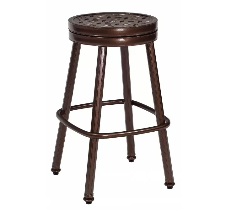 Woodard Casa Round Swivel Bar Stool - Angled