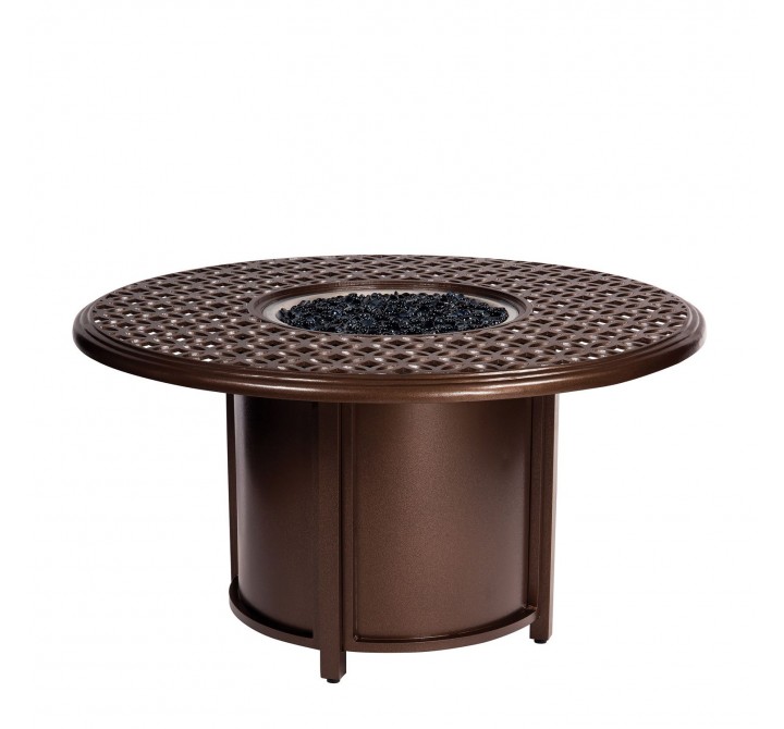 Woodard Casa Fire Round Chat Height Fire Table - Angled