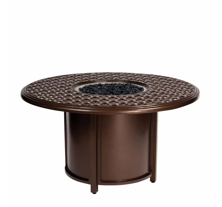 Woodard Casa Fire Round Chat Height Fire Table - Angled