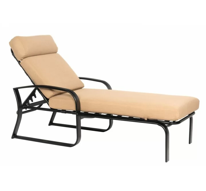 Woodard Cayman Isle Cushion Adjustable Chaise Lounge - Angled