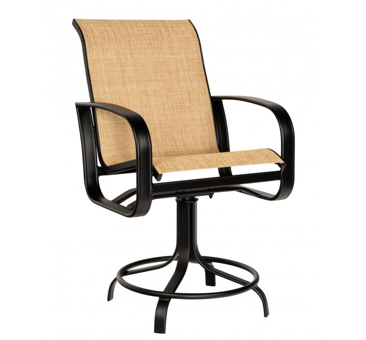 Woodard Cayman Isle Sling Swivel Counter Stool