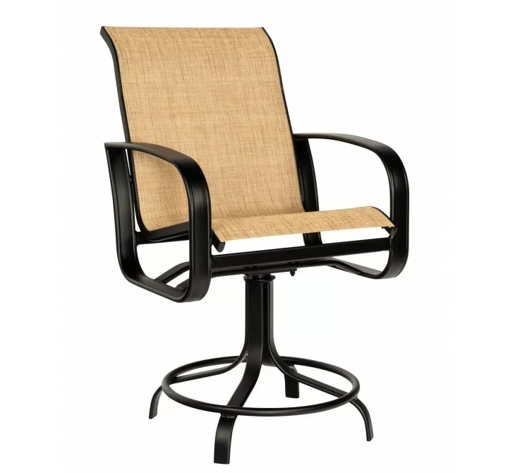 Woodard Cayman Isle Sling Swivel Counter Stool