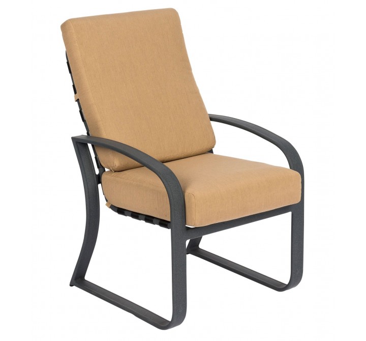 Woodard Cayman Isle Cushion Dining Armchair - Angled