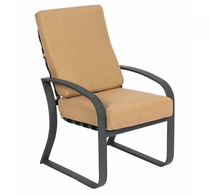 Woodard Cayman Isle Cushion Dining Armchair - Angled