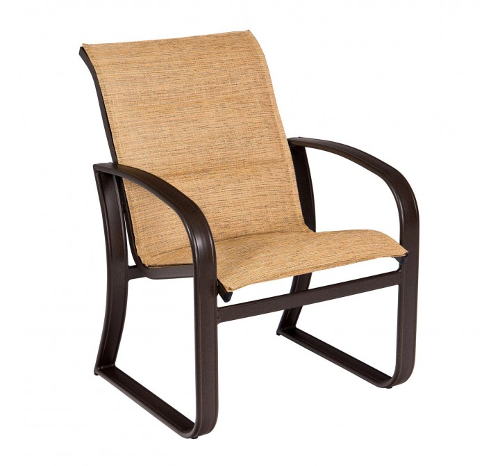 Woodard Cayman Isle Padded Sling Dining Armchair - Angled
