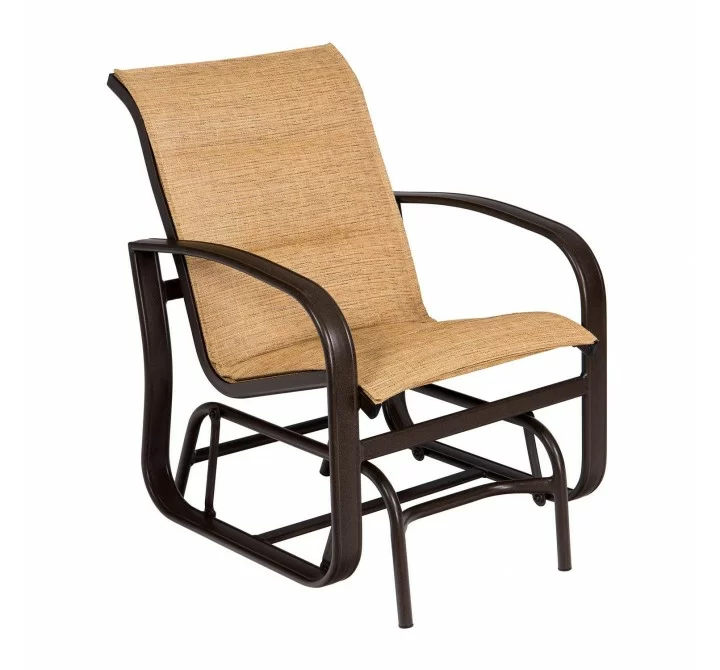 Woodard Cayman Isle Padded Sling Gliding Chair - Angled