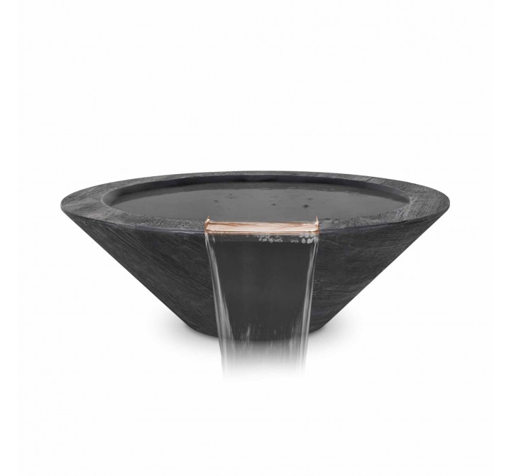 The Outdoor Plus Cazo Wood Grain Water Bowl Ebony