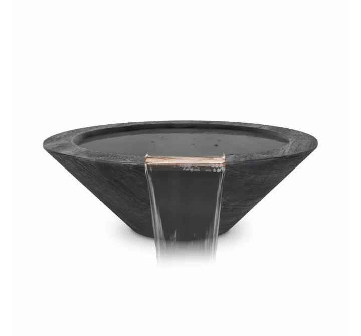 The Outdoor Plus Cazo Wood Grain Water Bowl Ebony