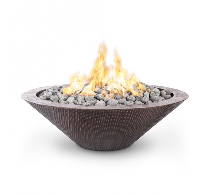 The Outdoor Plus Cazo 48" Copper Narrow Ledge Fire Pit - Match Lit 
