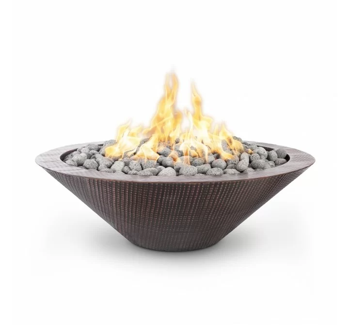 The Outdoor Plus Cazo 48" Copper Narrow Ledge Fire Pit - Match Lit 