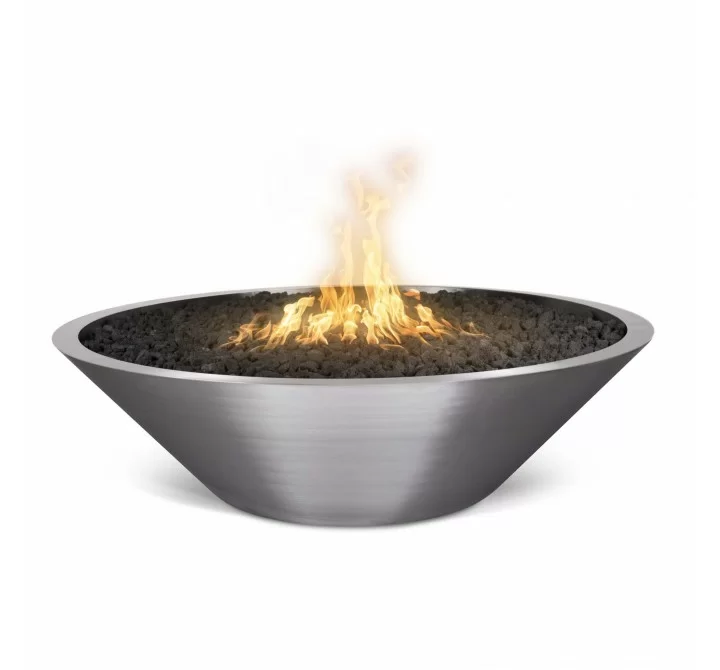 The Outdoor Plus Cazo 48" SS Narrow Ledge Fire Pit - Match Lit