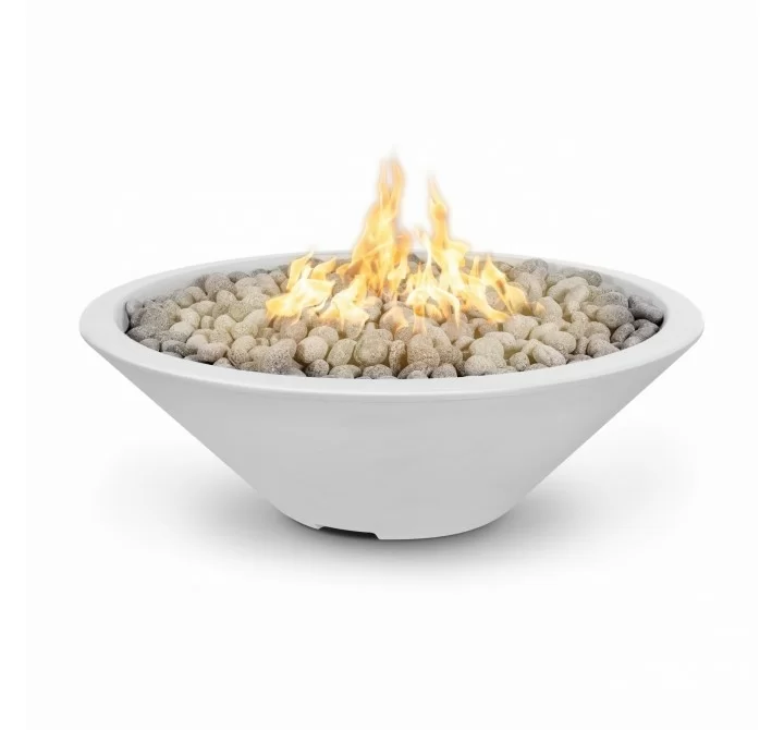 The Outdoor Plus Cazo Fire Pit - Narrow Lip - White