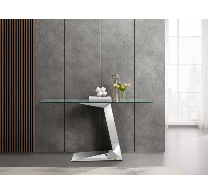  Casabianca CECILIA Console Table In Clear Bent Glass - Lifestyle