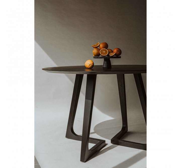 Moe's Home Collection Godenza Dining Table Round in Black Ash - Lifestyle