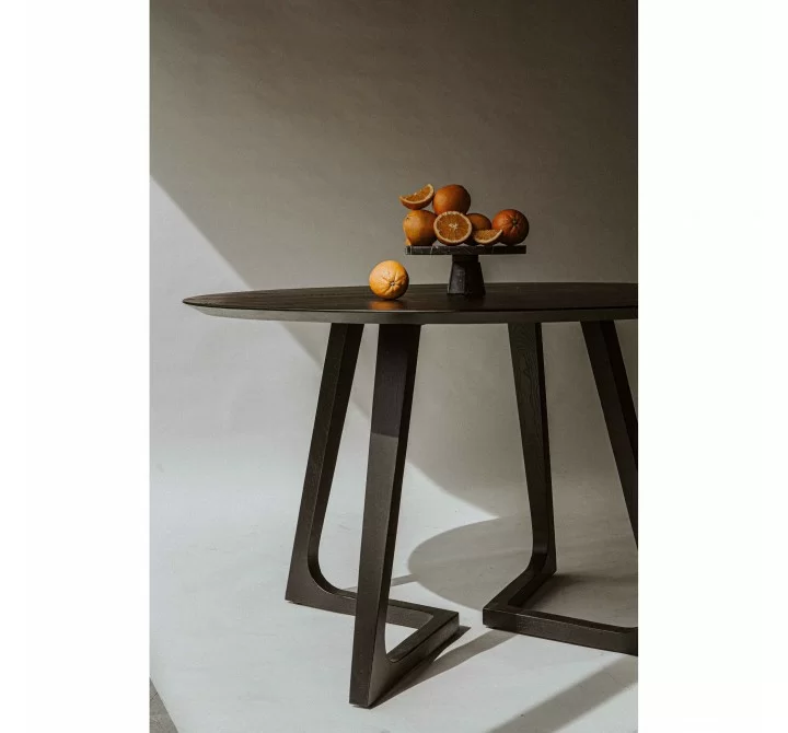 Moe's Home Collection Godenza Dining Table Round in Black Ash - Lifestyle