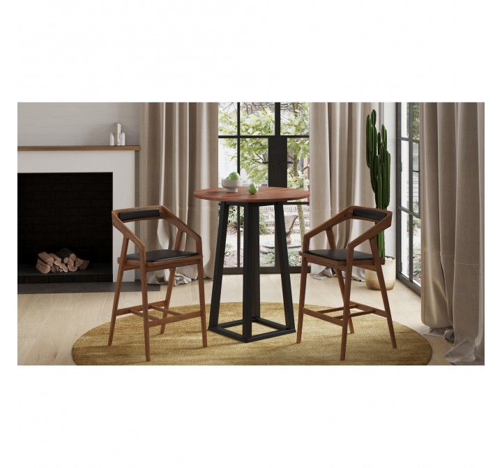 Moe's Home Collection Padma Counterstool - Black Vegan Leather - Lifestyle