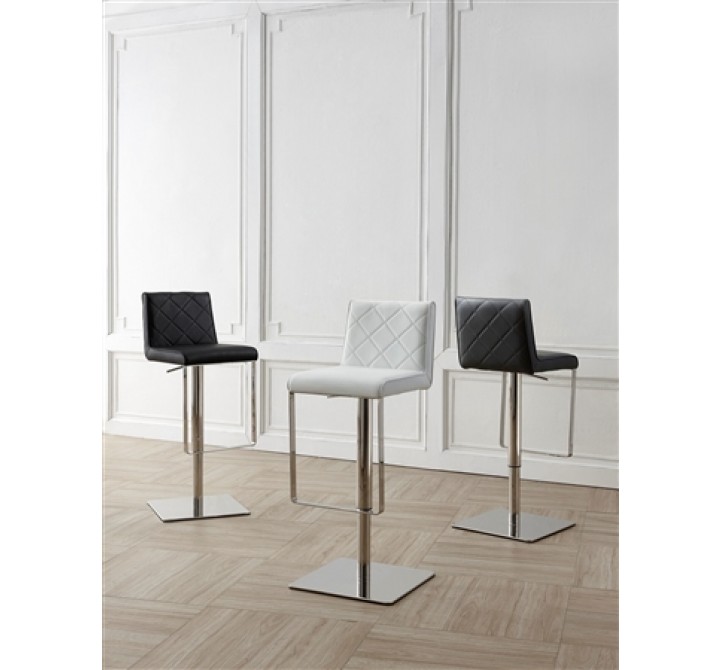 LOFT Collection Black/White/Gray Eco-leather w Stainless Steel Bar Stool - Sets