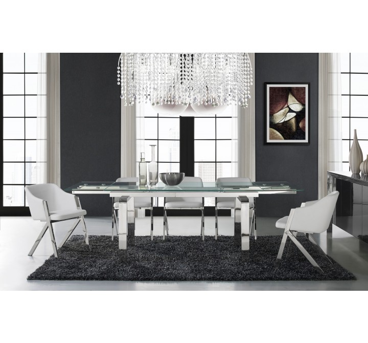 ACORN Collection White Eco-Leather Arm Dining Chair