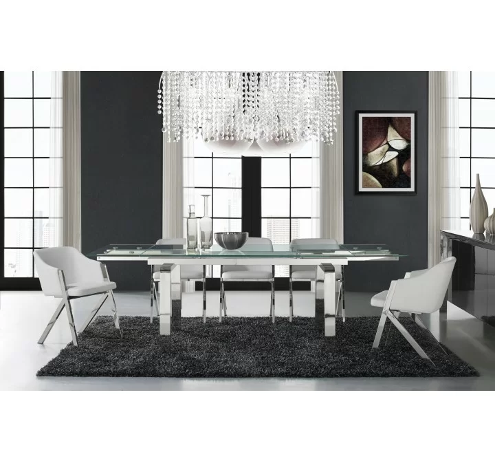 ACORN Collection White Eco-Leather Arm Dining Chair