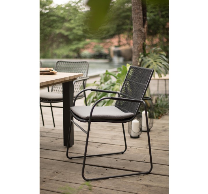 Azzurro Living Cebu Stackable Dining Chair With Graphite Cushion - Lifestye