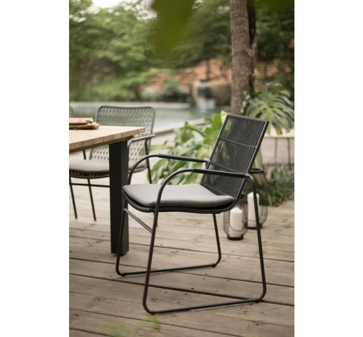 Azzurro Living Cebu Stackable Dining Chair With Graphite Cushion - Lifestye
