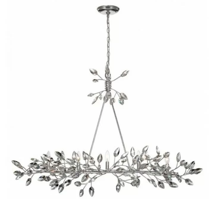  Silver Leaf with Clear Crystal