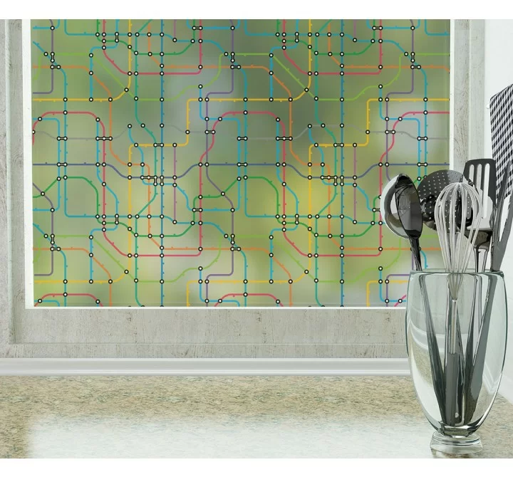 Odhams Press Transit Frosted Non-Adhesive Decorative Window Film - Privacy Cling Film