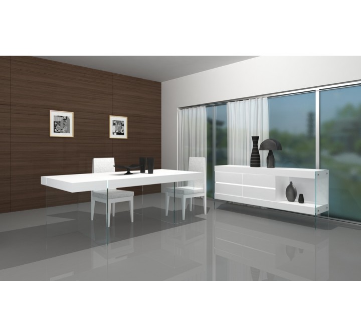 J&M Furniture Cloud Buffet & Table White