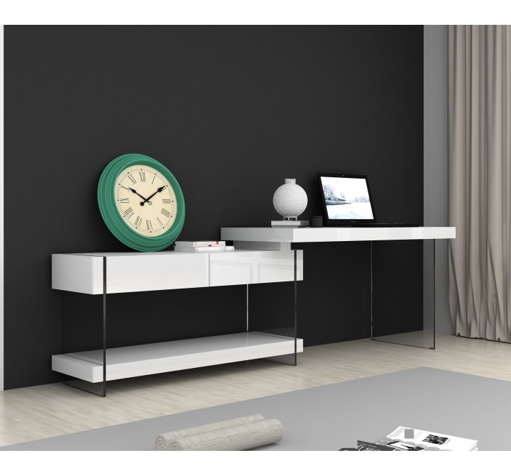 J&M Furniture Cloud Modern Desk in High Gloss