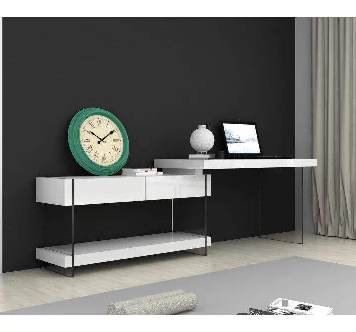 J&M Furniture Cloud Modern Desk in High Gloss