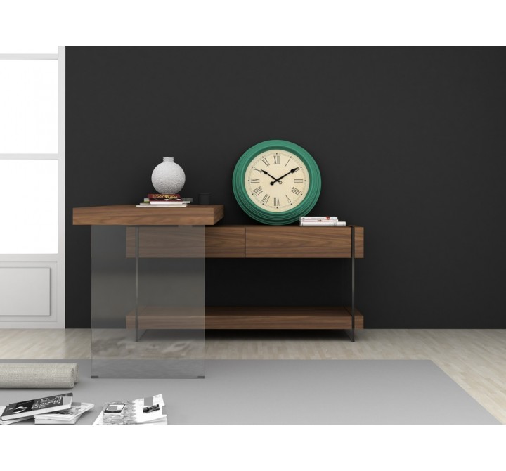 J&M Furniture Elm Desk White High Gloss