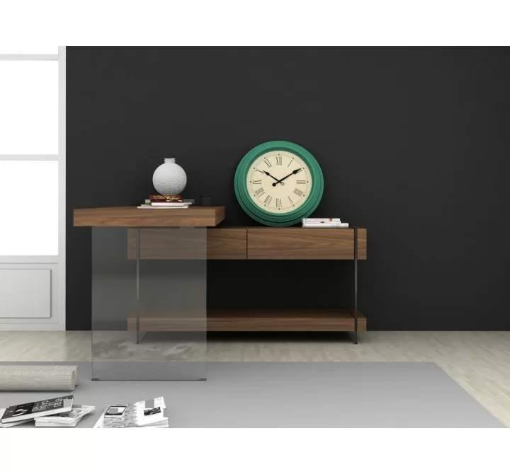 J&M Furniture Elm Desk White High Gloss