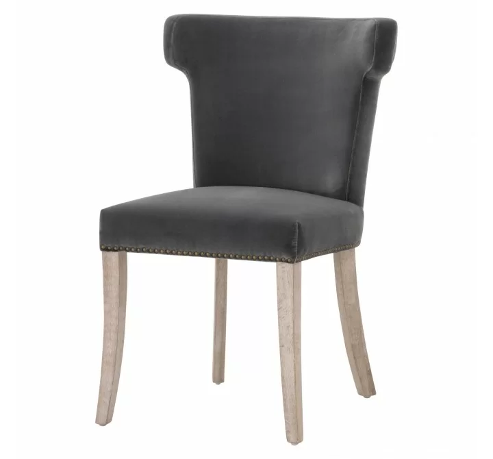 Essentials For Living Celina Dining Chair in Dark Dove Velvet - Front Side Angle