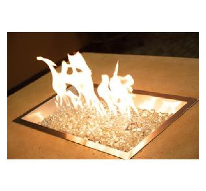 2" Rectangular Crystal Fire Burner - Lit