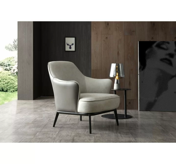 Whiteline Modern Living Sunizona Leisure Chair In Light Grey Water Proof Fabric - Lifestyle