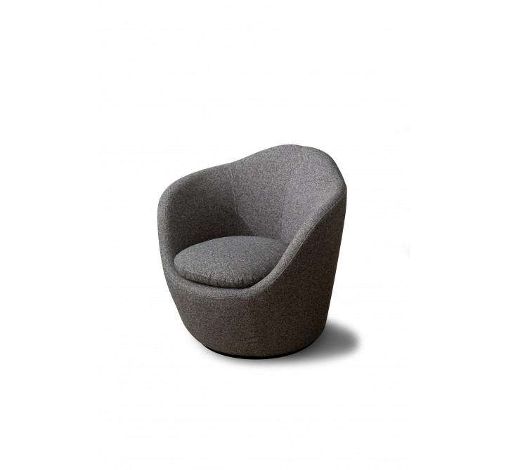 Stone Accent Chair in Dark Gray- Front view 1