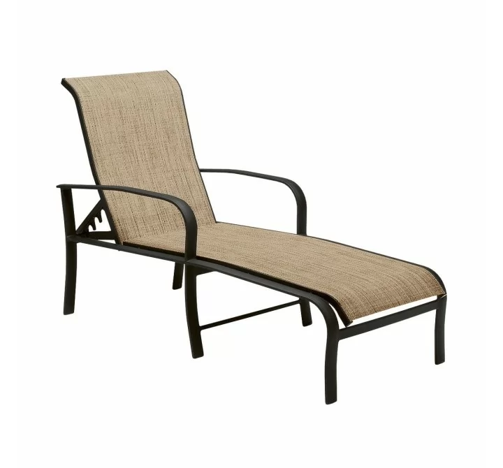 Woodard Fremont Sling Adjustable Chaise Lounge - Angled