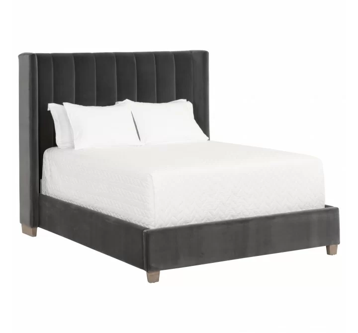 Essentials For Living Chandler Queen Bed in Dark Dove Natural Gray - Front Side Angle