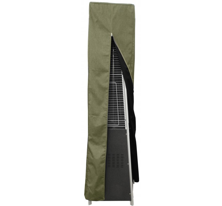 AZ Patio Heaters Square Glass Tube Patio Heater Commercial Cover in Tan - Front Angle