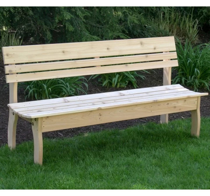 32" Red Cedar Chickadee Backed Bench