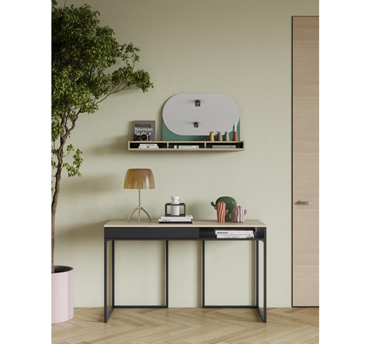TemaHome City Desk in Walnut & Pure Black - Lifestyle 