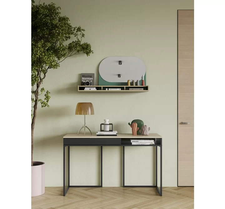 TemaHome City Desk in Walnut & Pure Black - Lifestyle 