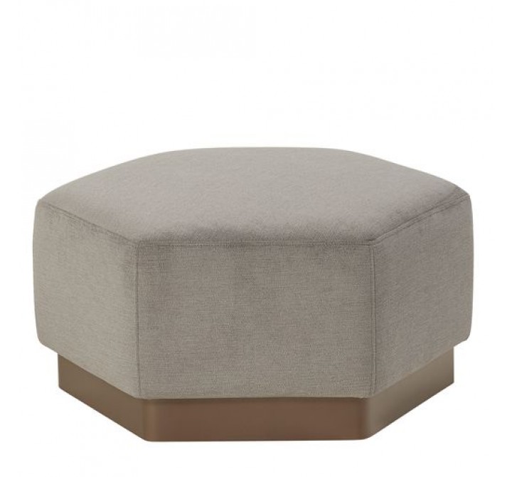 Sunpan Kelsey Ottoman - Polo Club Stone - Front Angle