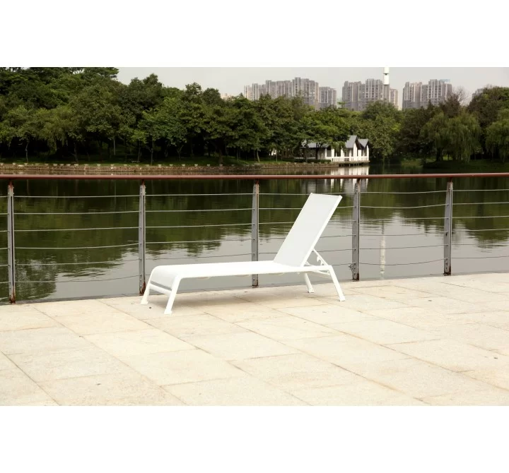 Whiteline Modern Living Sunset Indoor/Outdoor Chaise Lounge in Taupe Aluminium With Powder-Coating Finish - Lifestyle