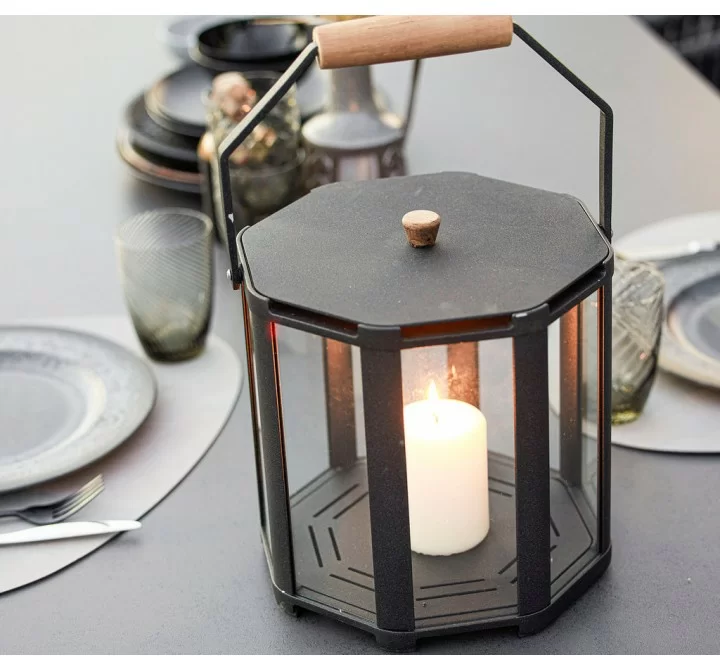 Cane-Line Lightlux Lantern W/Teak Handle Mini Top View