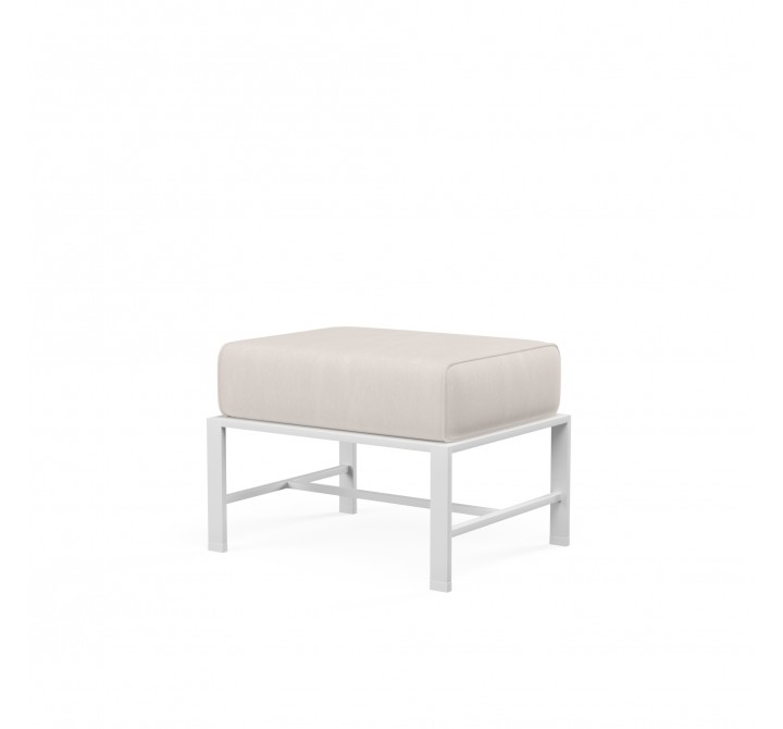 Bristol Ottoman in Canvas Natural w/ Self Welt - Front Side Angle